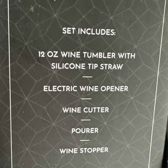 After 5 5 Pc Wine Set  w/ Tumbler, Electric Opener, Cutter, Pourer & Stopper NIB - Picture 10 of 10
